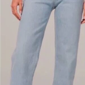 Abercrombie Light Blue Dad Jeans with crossover waist